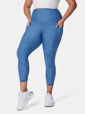 Fanka Body Sculpt Leggings, 7/8 length, 2 side pockets, Riverside blue, 2X